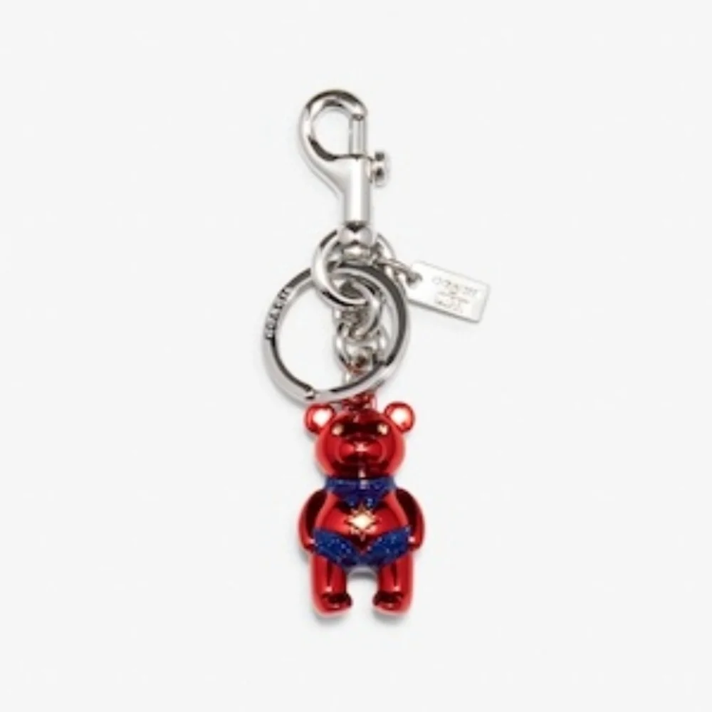 Coach Marvel Captian Marvel Bear Keychain Bag Charm Carol Danvers - Picture 3 of 4